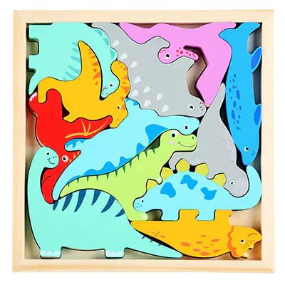 3D Cartoon Animal Wooden Puzzle for Early Learning - The Happy Package