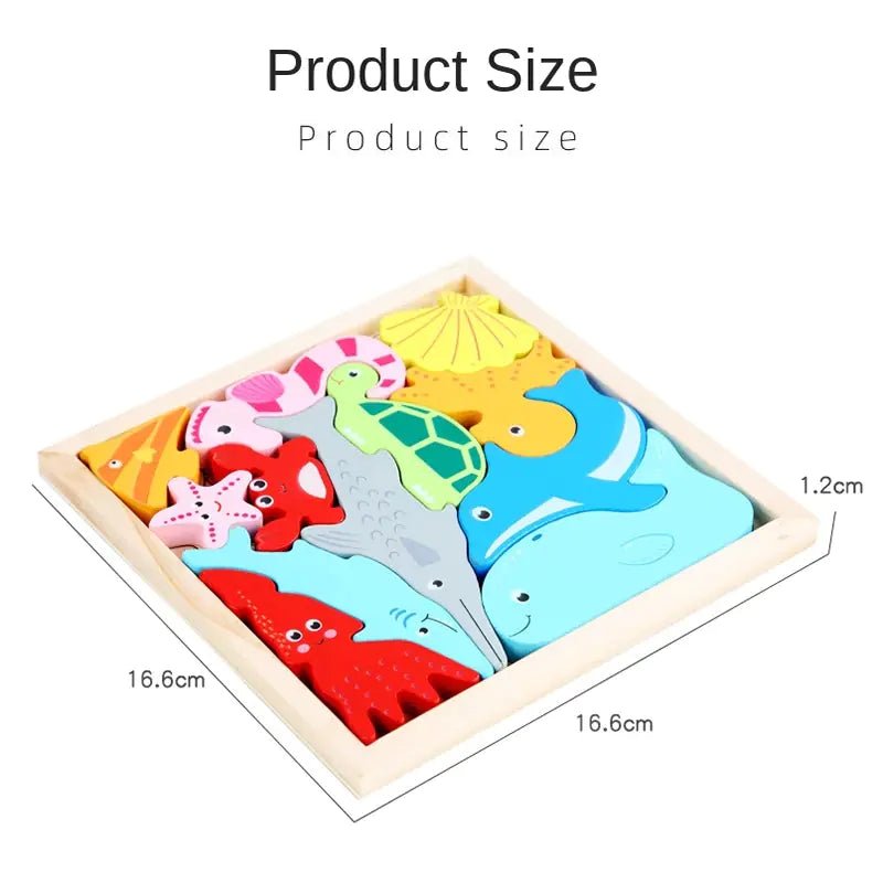 3D Cartoon Animal Wooden Puzzle for Early Learning - The Happy Package