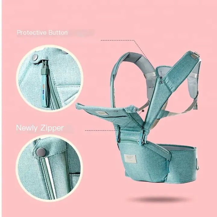 Baby Carrier with Bass Bear Hip Seat for Front Carry - The Happy Package