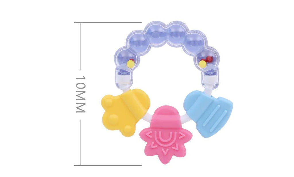 Baby Rattle Teether Silicone Chew Toys for Infants - The Happy Package