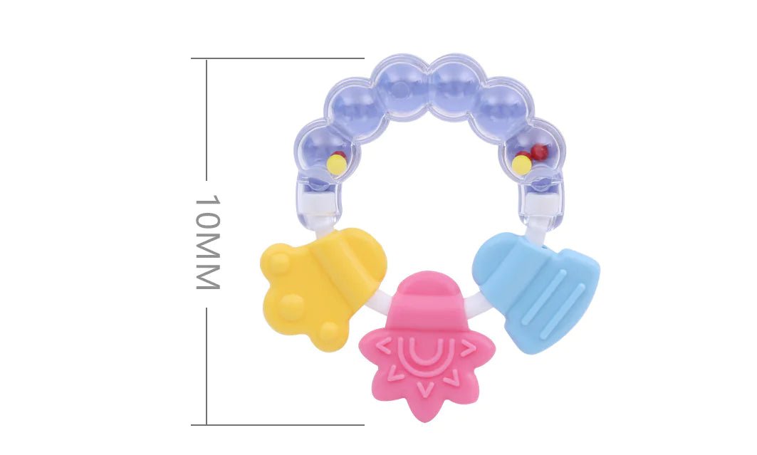 Baby Rattle Teether Silicone Chew Toys for Infants - The Happy Package