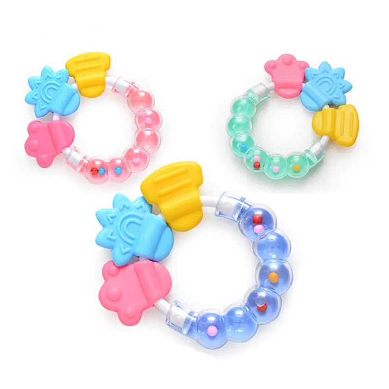 Baby Rattle Teether Silicone Chew Toys for Infants - The Happy Package