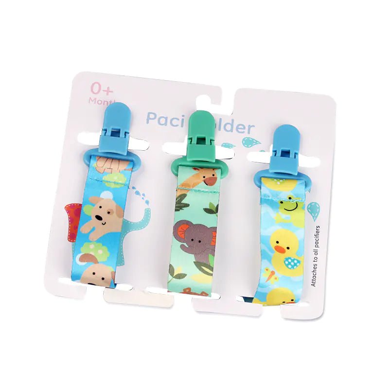 Cartoon Pattern Baby Pacifier Teether Pack of Three - The Happy Package
