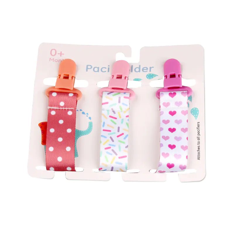 Cartoon Pattern Baby Pacifier Teether Pack of Three - The Happy Package