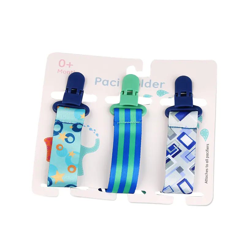 Cartoon Pattern Baby Pacifier Teether Pack of Three - The Happy Package