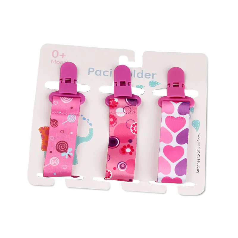 Cartoon Pattern Baby Pacifier Teether Pack of Three - The Happy Package