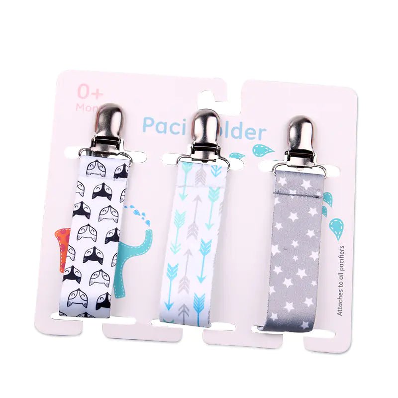 Cartoon Pattern Baby Pacifier Teether Pack of Three - The Happy Package