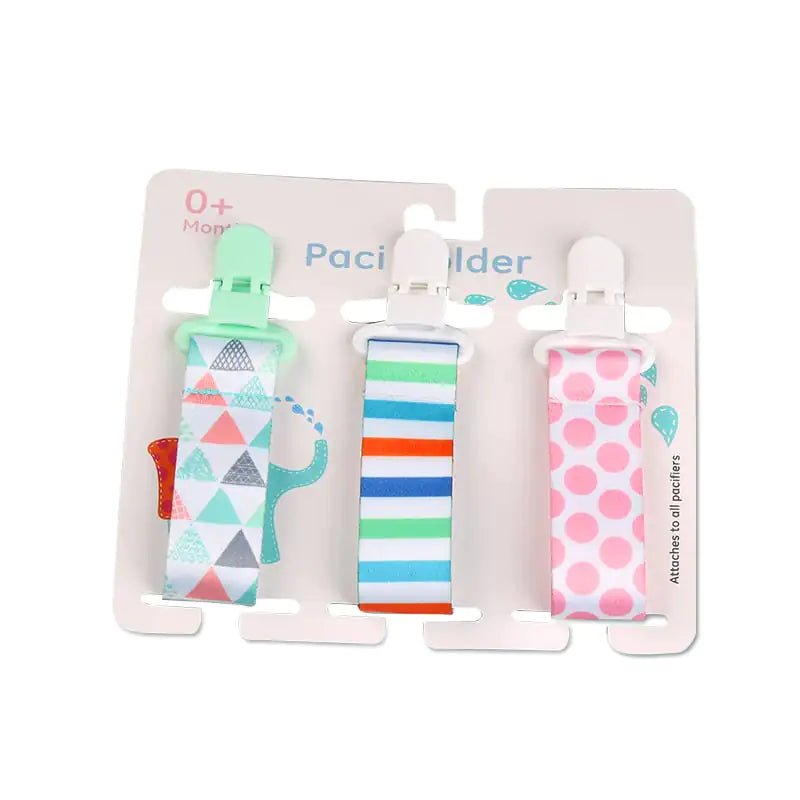 Cartoon Pattern Baby Pacifier Teether Pack of Three - The Happy Package