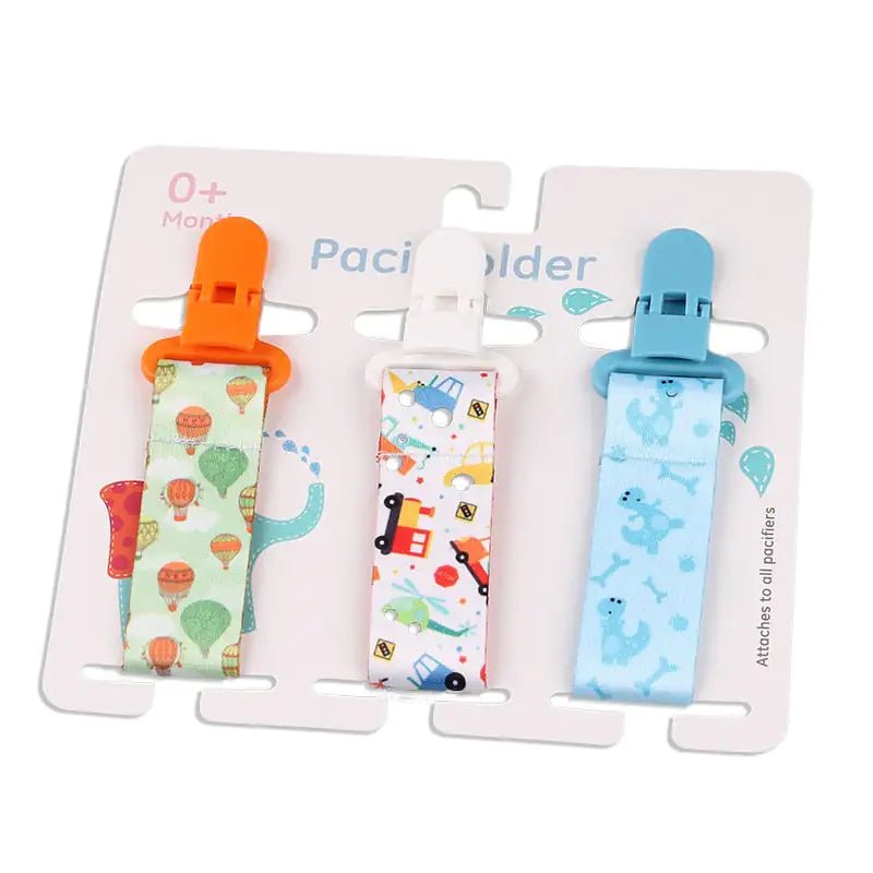 Cartoon Pattern Baby Pacifier Teether Pack of Three - The Happy Package