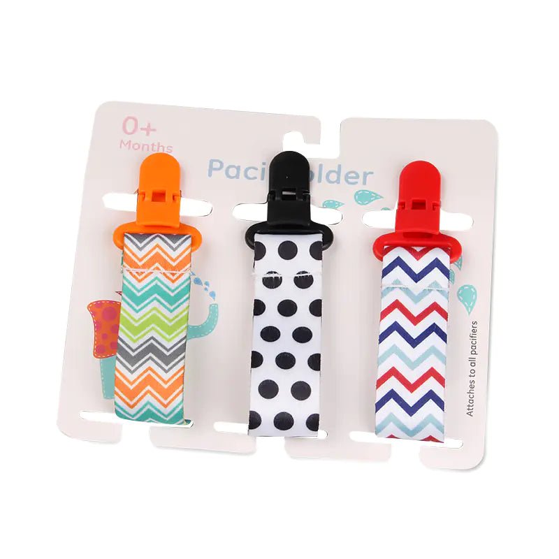 Cartoon Pattern Baby Pacifier Teether Pack of Three - The Happy Package