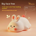 Cute LED Night Light Touch Sensor Cartoon Kid's Nightlights Big Face Rabbit Silicone Night Light Christmas Gift Bedside Lamp Home Decor - The Happy Package