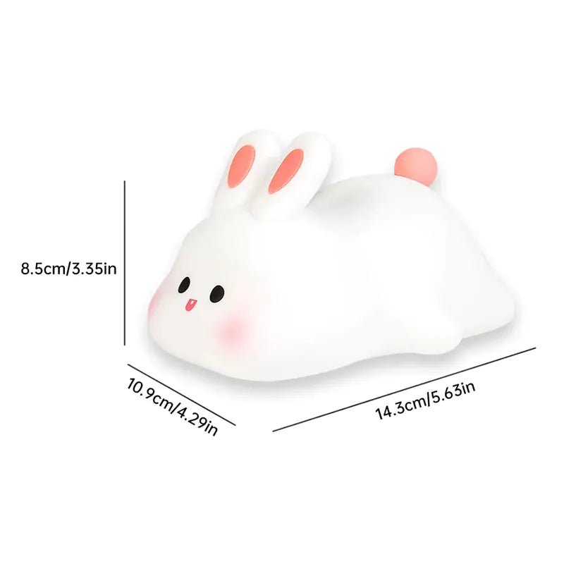 Cute LED Night Light Touch Sensor Cartoon Kid's Nightlights Big Face Rabbit Silicone Night Light Christmas Gift Bedside Lamp Home Decor - The Happy Package