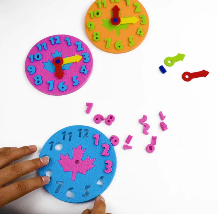 EVA Clock Puzzle Blocks for Time Learning (Gift Set) - The Happy Package