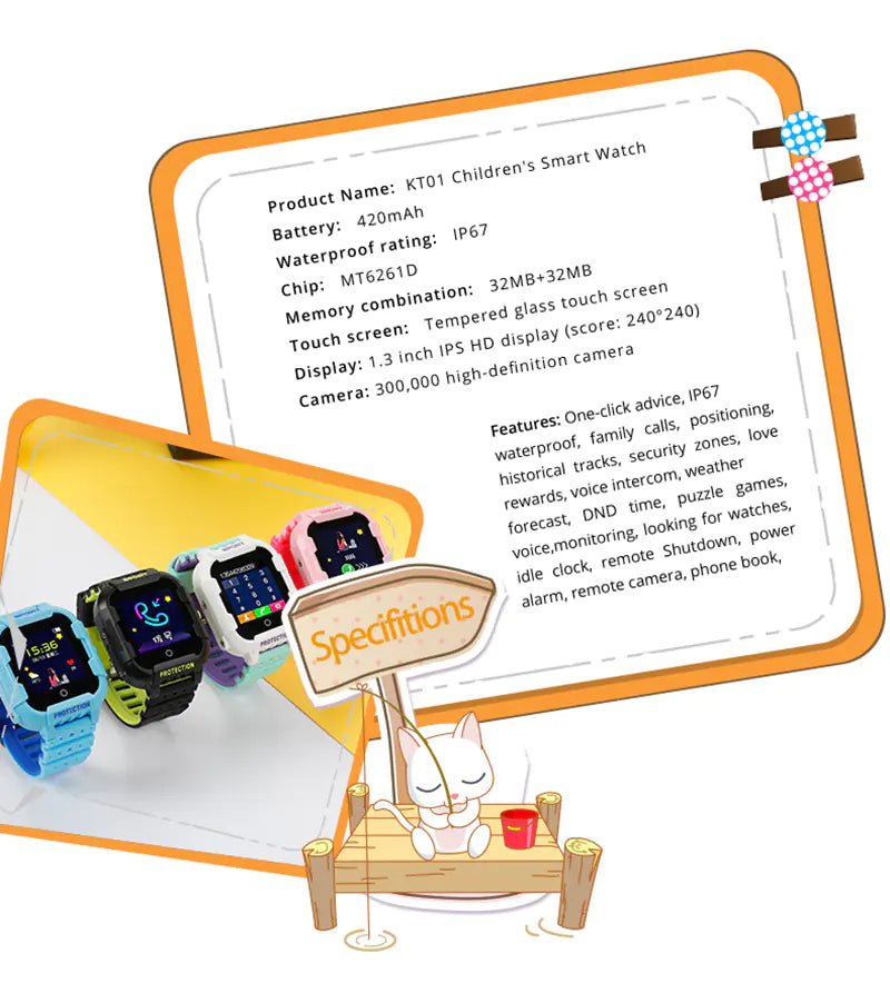 Getfitsoo Kid's GPS Smart Watch with Camera and SOS - The Happy Package