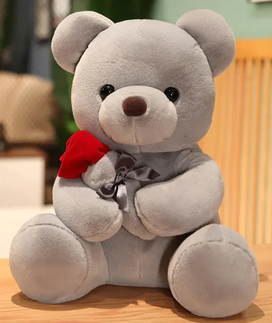 Hugging Roses Teddy Bear Plush Pillow - The Happy Package