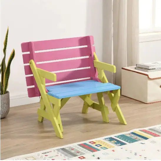 KID'S MULTI - FUNCTIONAL ARM CHAIR,TABLE 2 BENCHES - The Happy Package