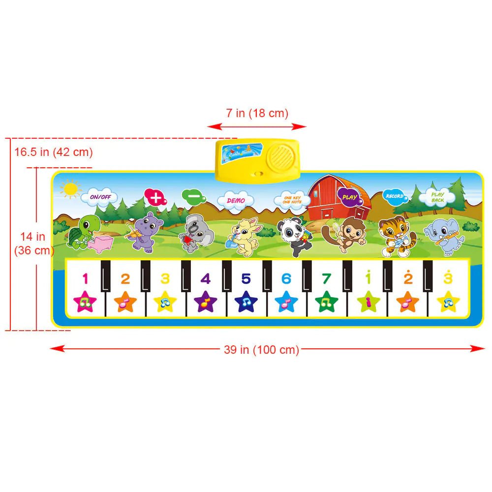 Multifunctional Music Piano Mat for Kids, Green - The Happy Package