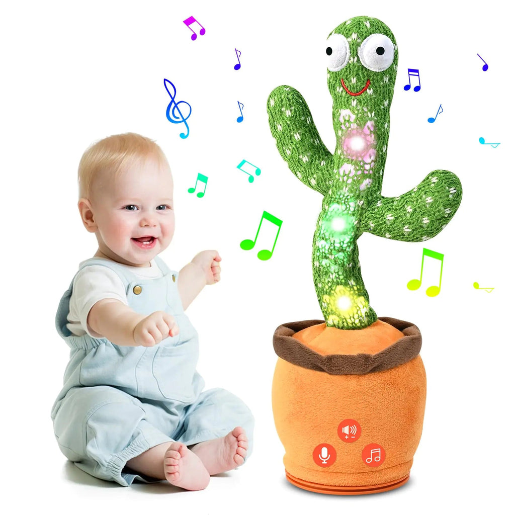 Dancing Talking Cactus Toy with 120 Songs for Baby Boys Girls (Green) - The Happy Package