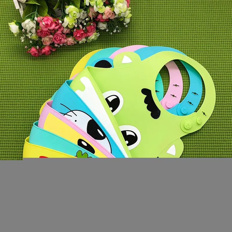 Silicone Waterproof Adjustable Cartoon Bibs for Kids - The Happy Package