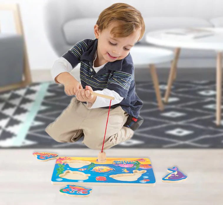 Wooden Magnetic Fishing Toy - The Happy Package